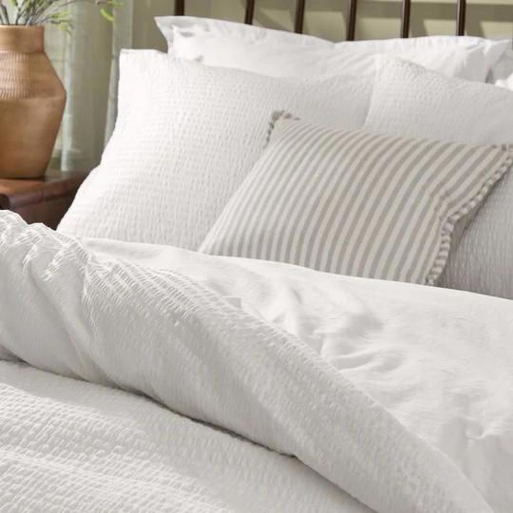 Yard Hebden Relaxed Seersucker Duvet Set Chalk